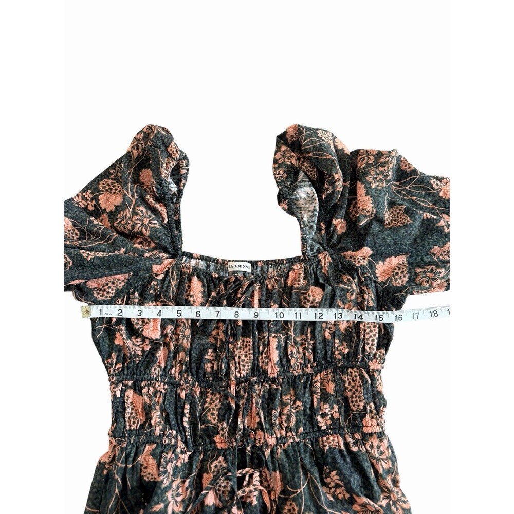 NWOT Ulla Johnson Isla Floral Print Puff Sleeve Lined Midi Dress Balsam Size 4 - Picture 6 of 11